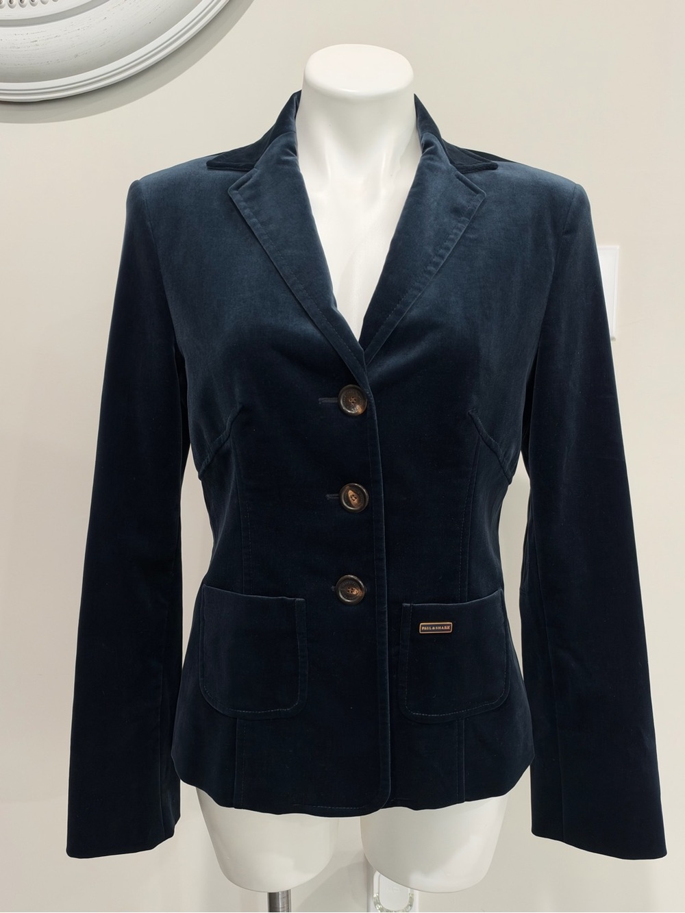 Paul & Shark Yachting Women's Navy Velvet Blazer Jacket size 46